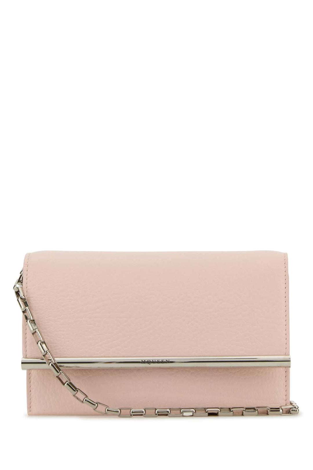 Alexander Mcqueen Women Pink Leather Mini Cross-Bar Clutch
