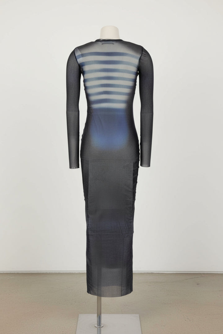 Sheer dress with gradient design on a white background