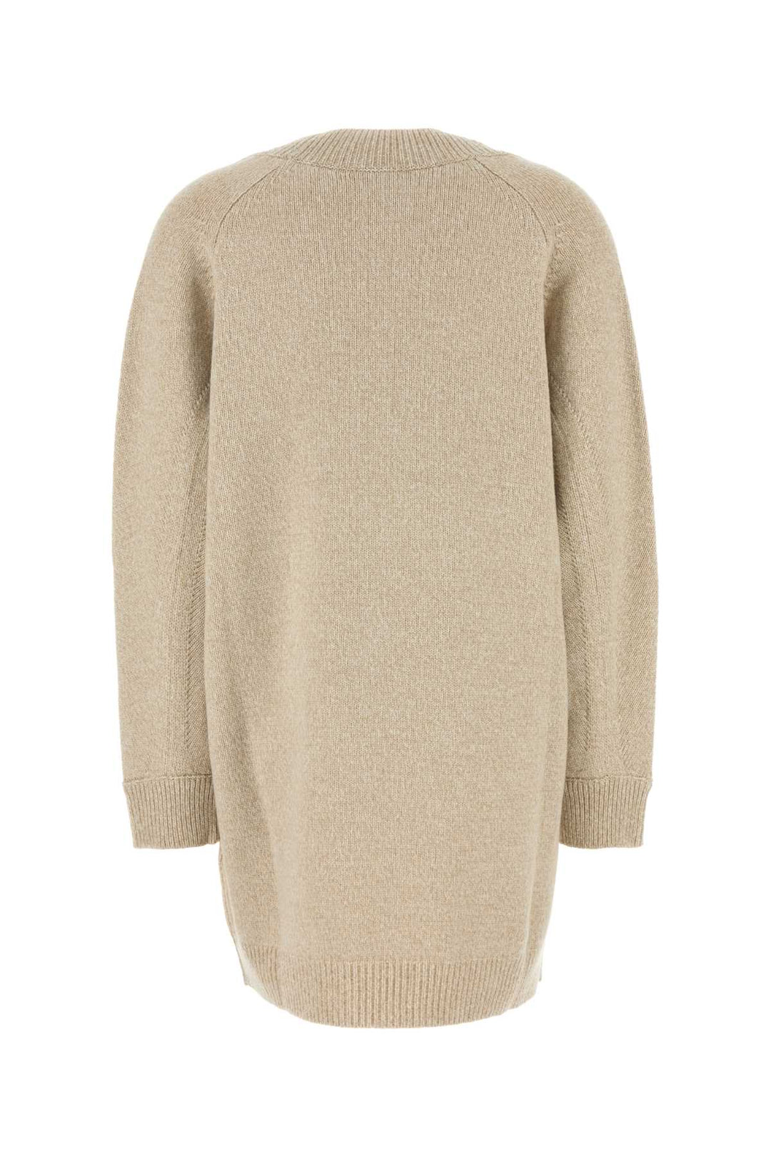 Versace Women Melange Beige Wool Blend Sweater Dress