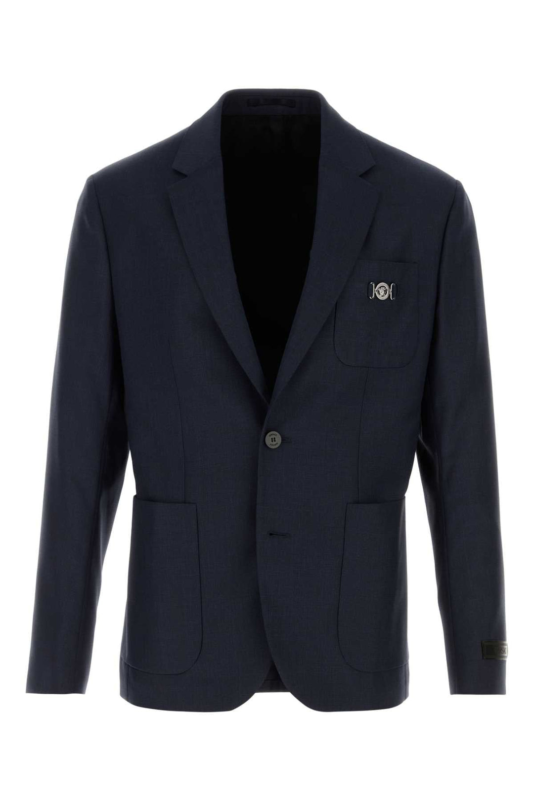 Versace Men Dark Blue Wool Blazer