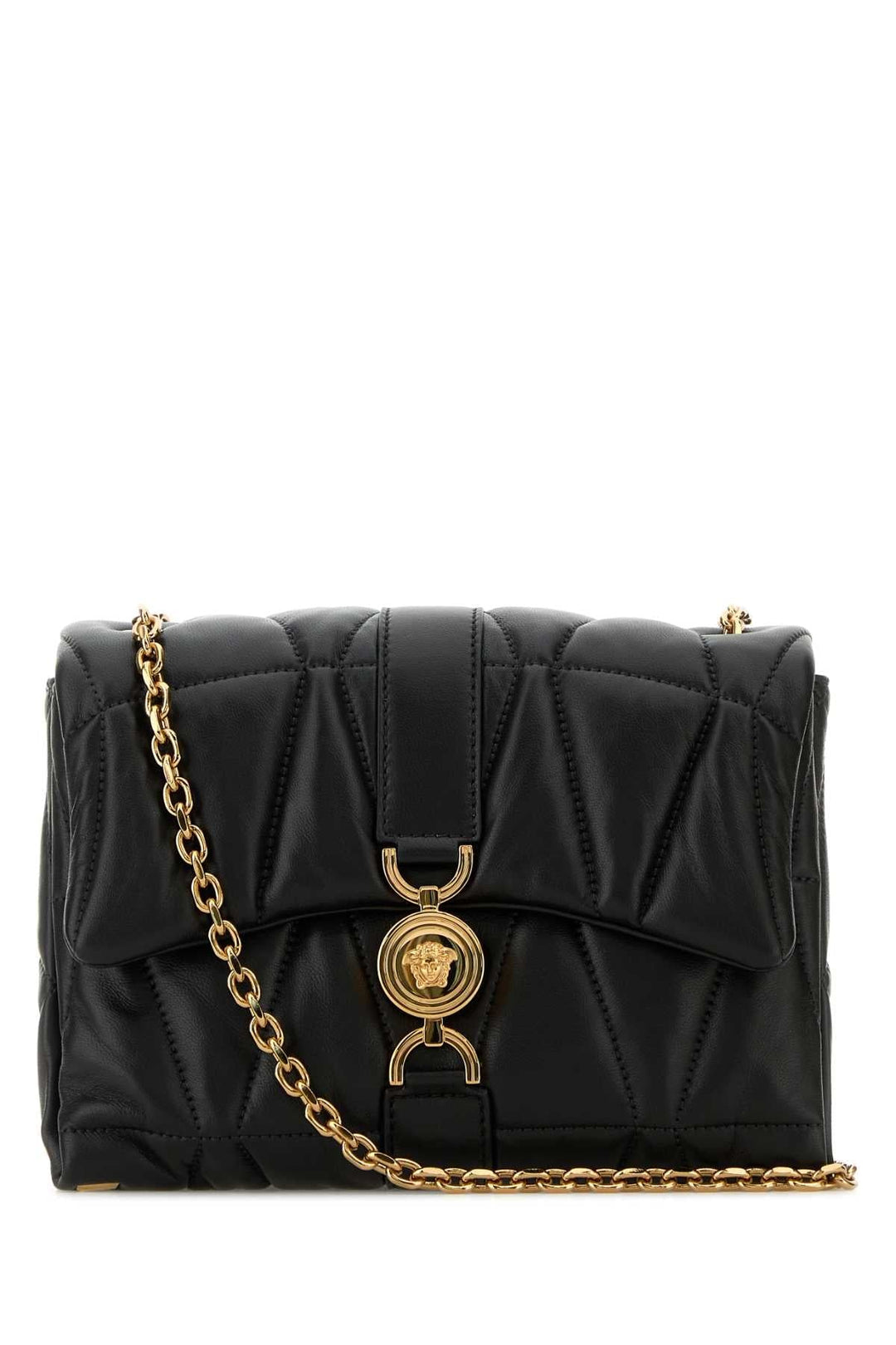 Versace Women Black Nappa Leather Kleio Shoulder Bag