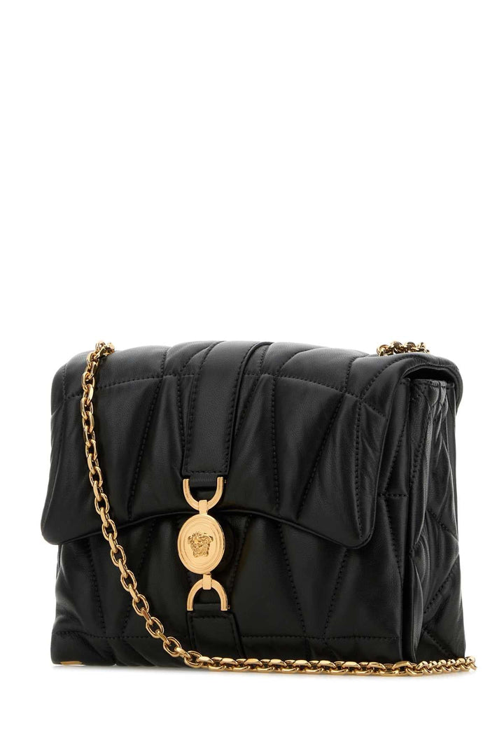 Versace Women Black Nappa Leather Kleio Shoulder Bag