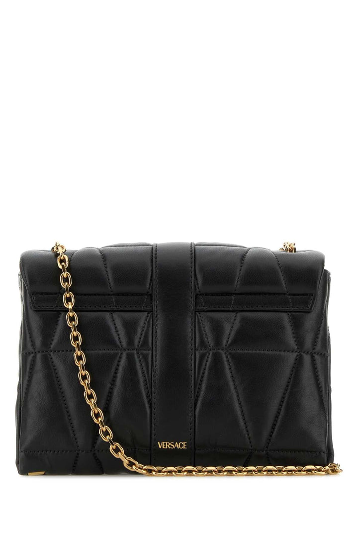 Versace Women Black Nappa Leather Kleio Shoulder Bag