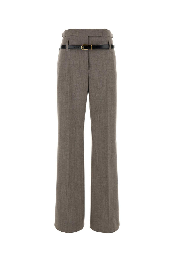 Prada Women Dove Grey Wool Blend Pant