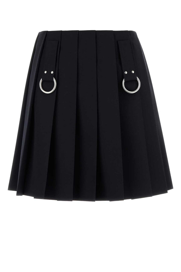 Prada Women Midnight Blue Gabardine Skirt