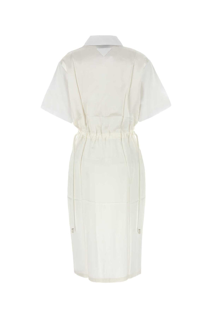 Prada Women White Poplin Shirt Dress