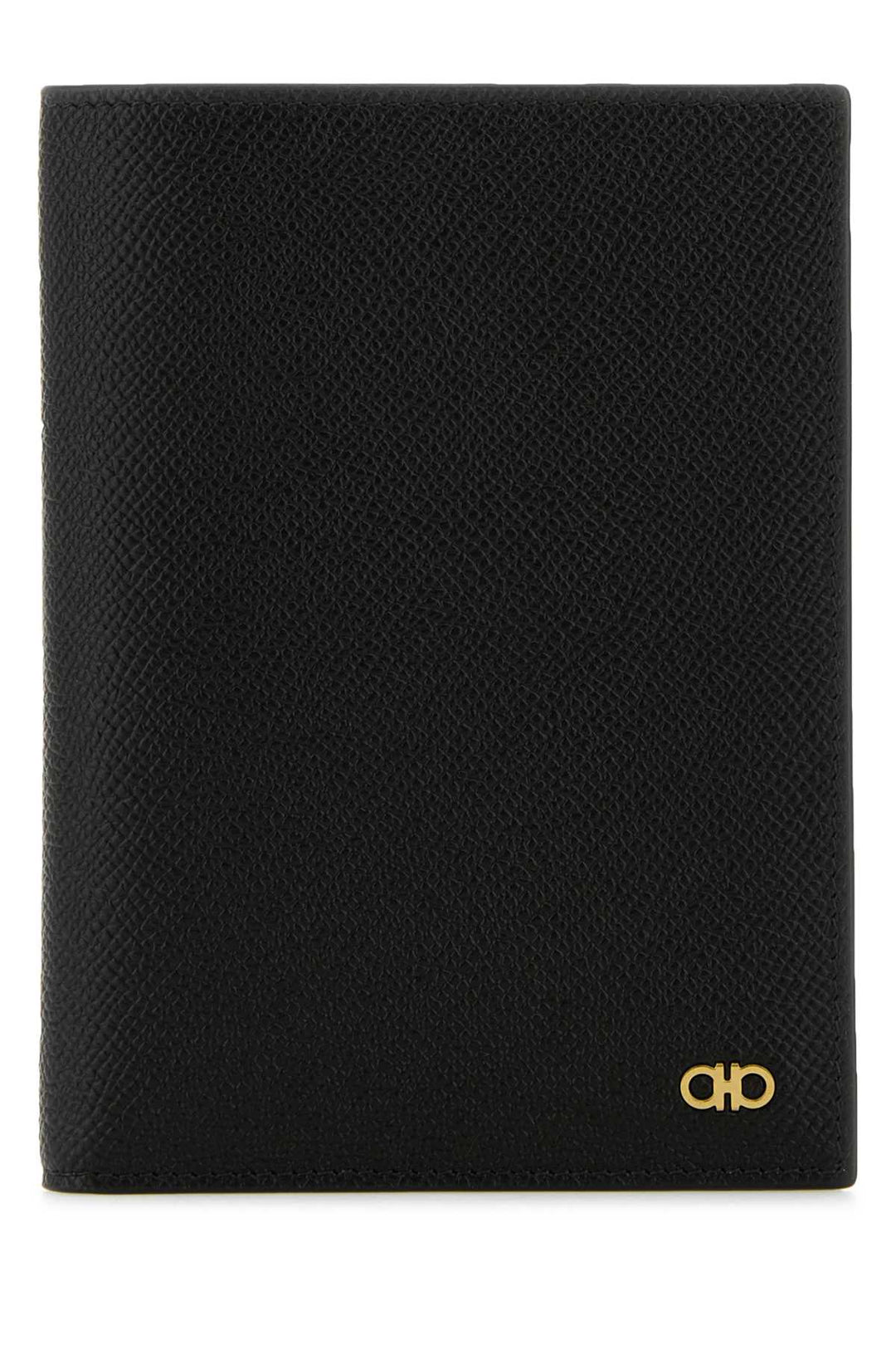 Salvatore Ferragamo Men Black Leather Passport Holder