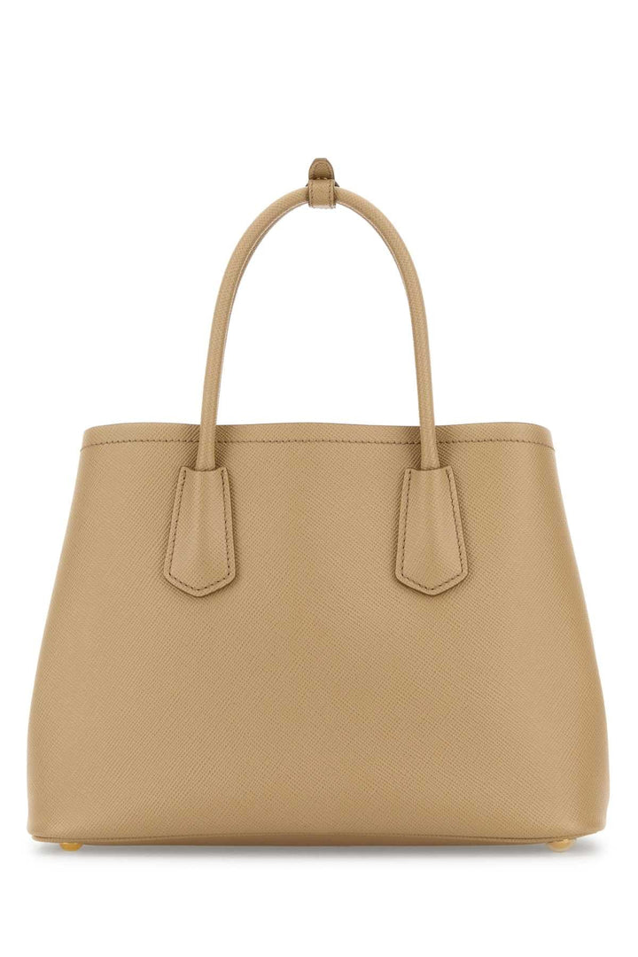 Prada Women Sand Leather Small Double Handbag