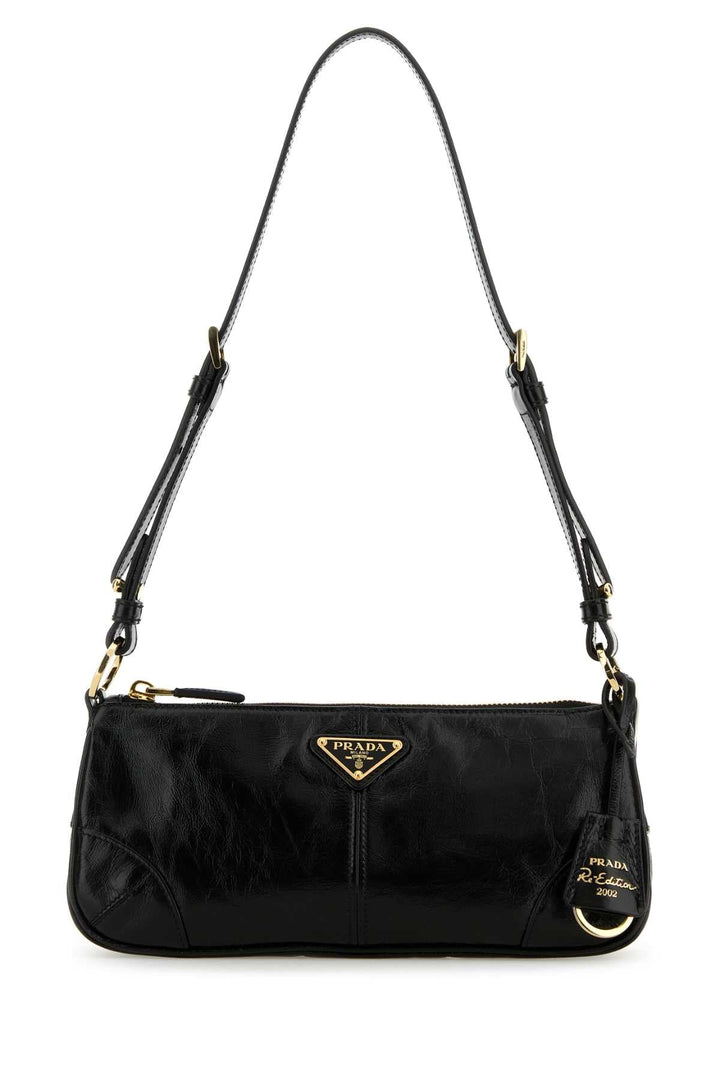 Prada Women Black Leather Shoulder Bag