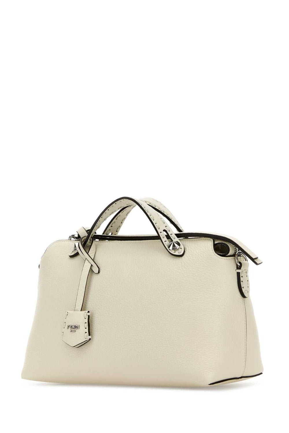 White handbag with a visible brand logo on a white background