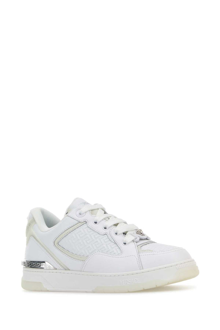 Versace Men White Leather Sneakers