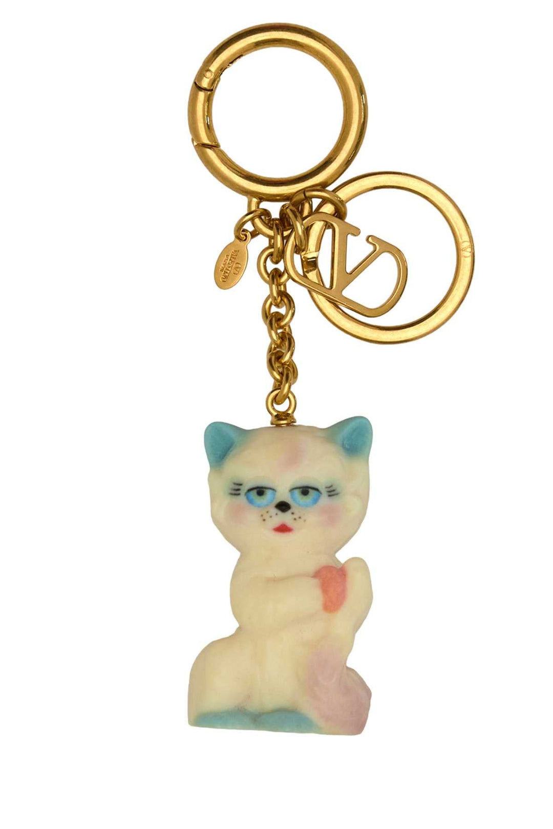 Valentino Garavani Women Multicolor Metal And Nylon Le Chat De La Maison Keyring