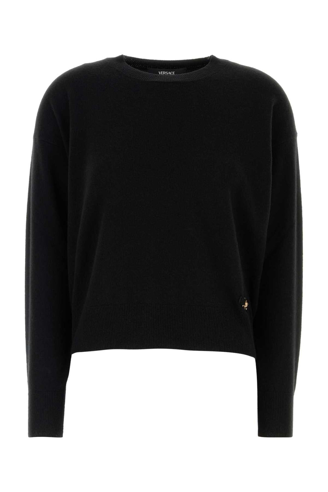 Versace Women Black Stretch Wool Blend Sweater