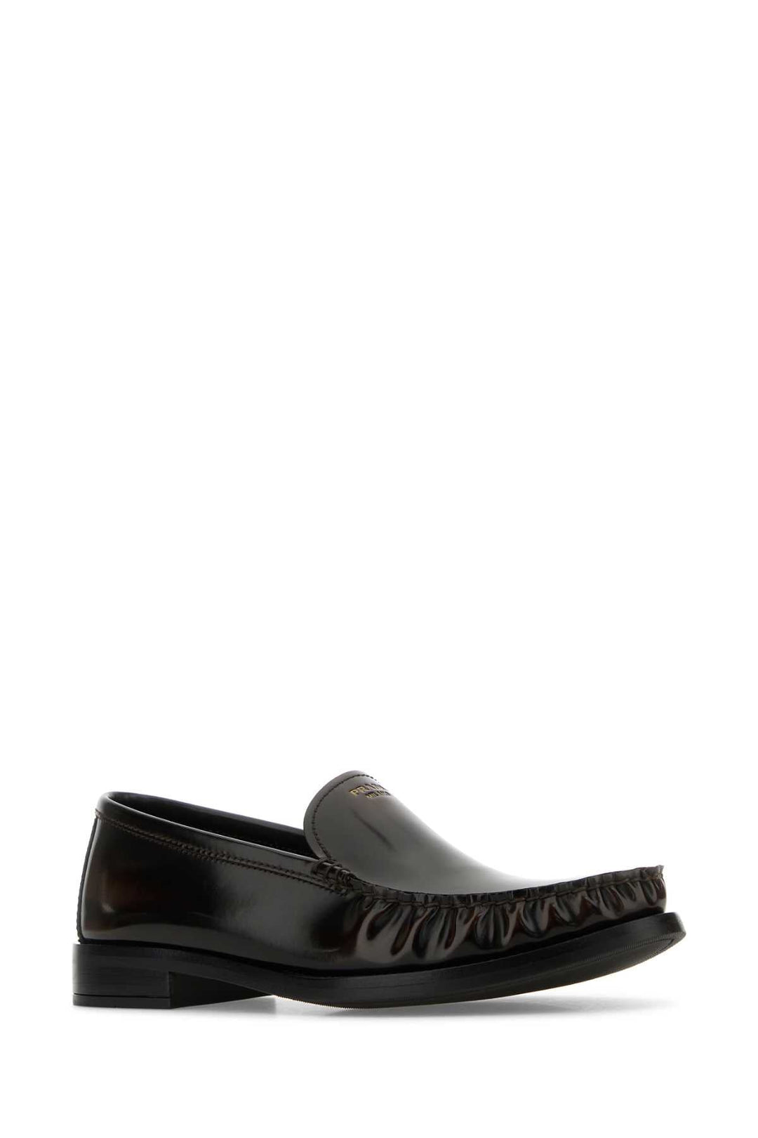 Prada Women Dark Brown Leather Loafers