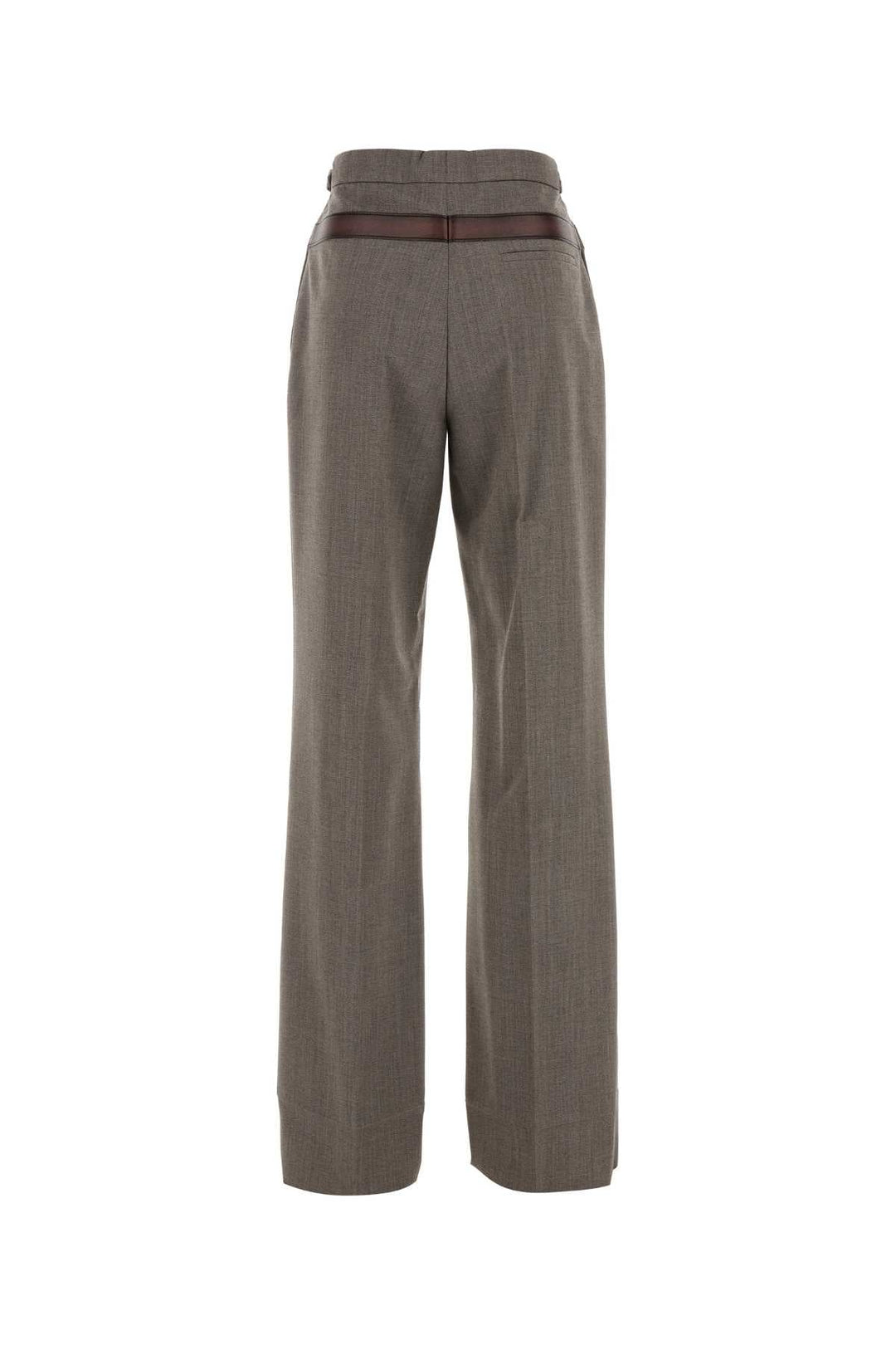 Prada Women Melange Cappuccino Tech Wool Pant