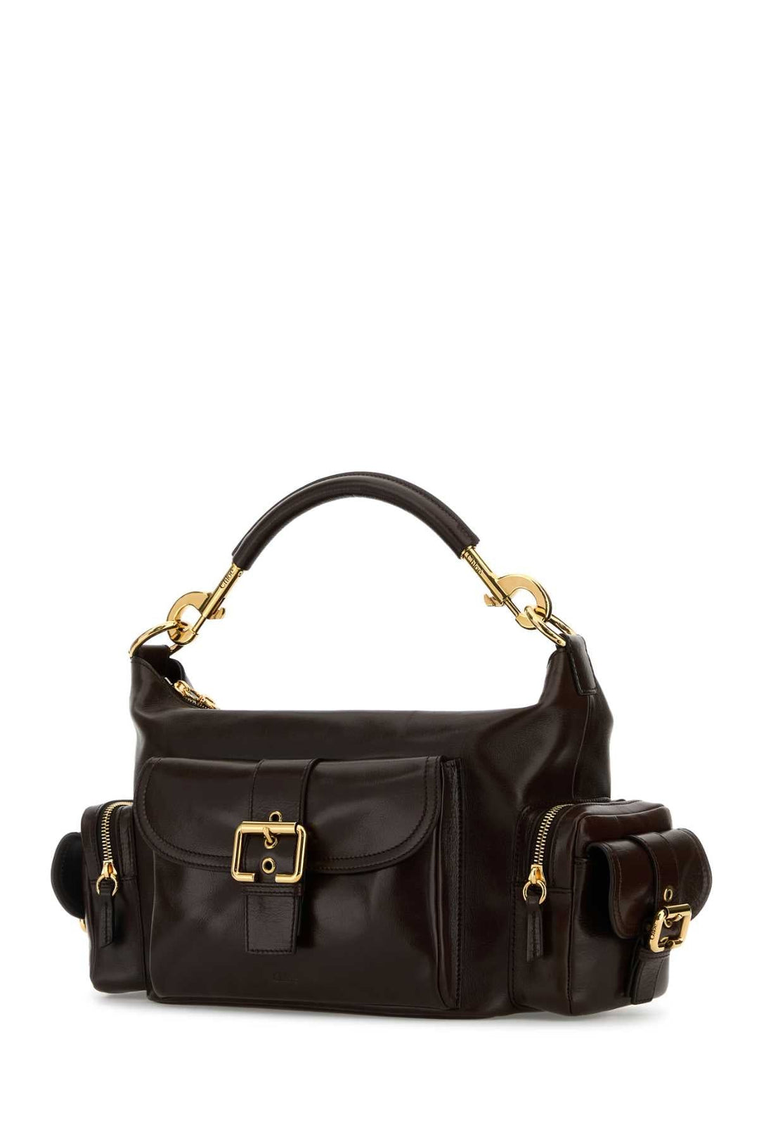 Chloe Women Chocolate Leather Camera Bag Handbag