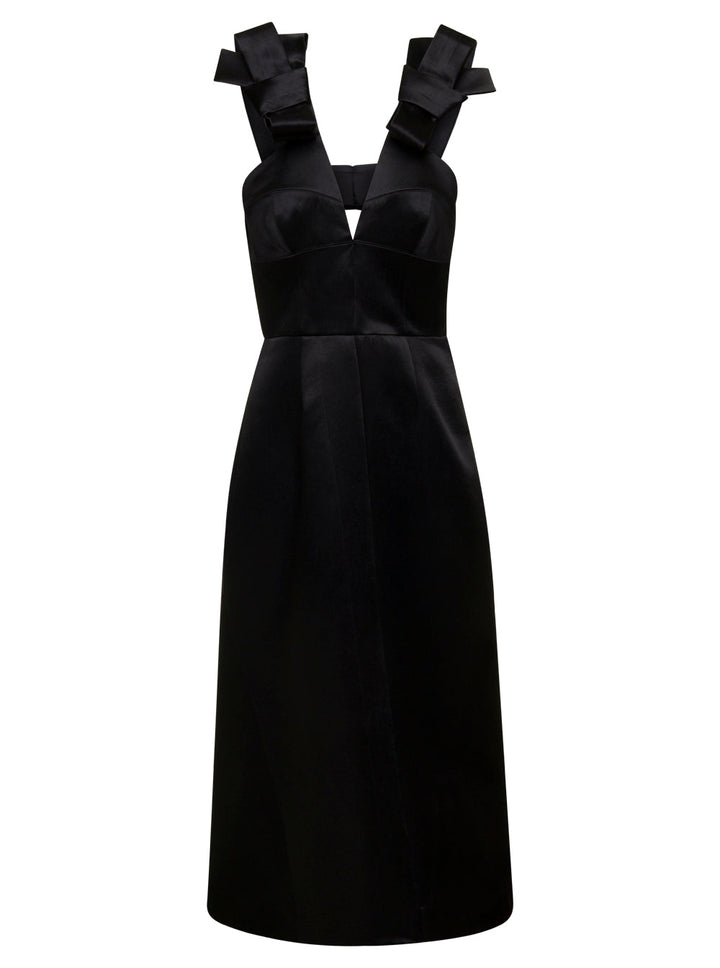 Jil Sander Women Satin Sleeveless Midi Dress