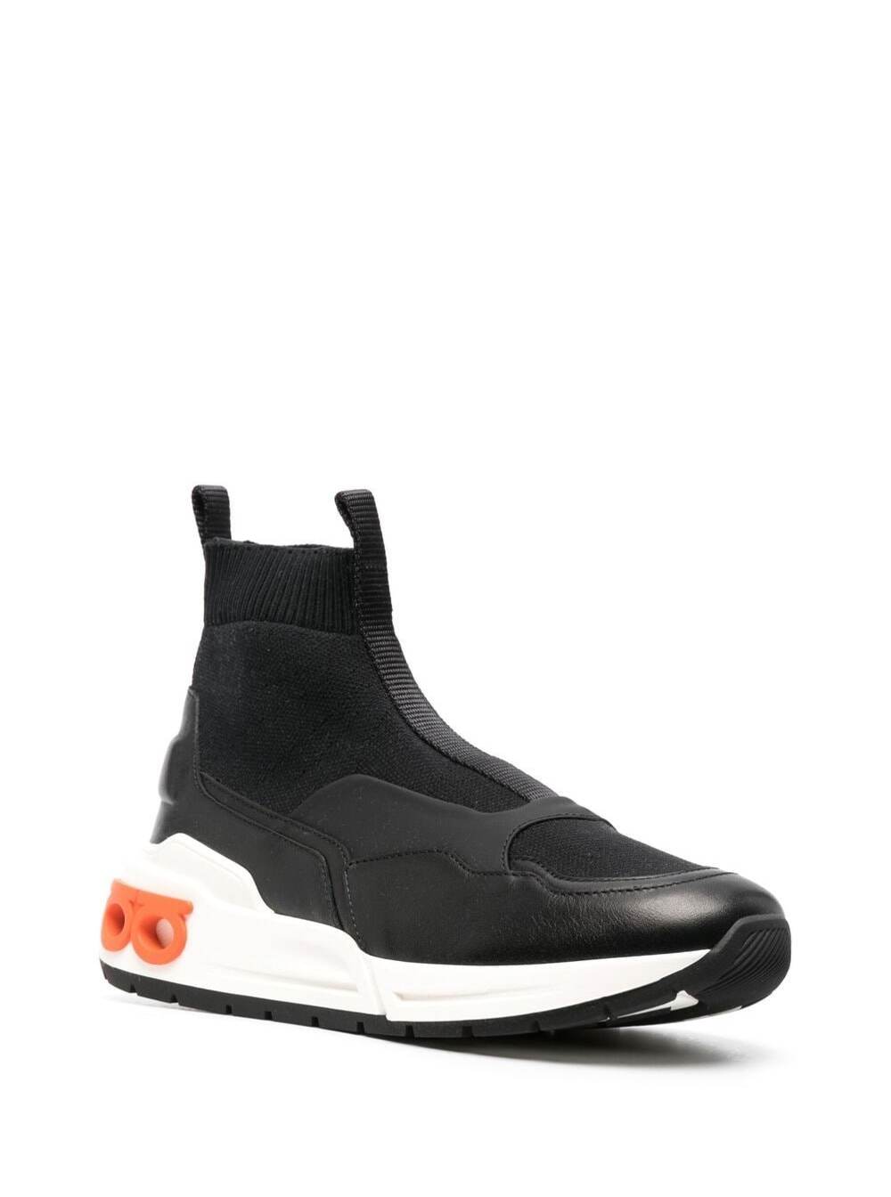 Ferragamo Women Black Cosma Sock High-Top Sneakers Woman