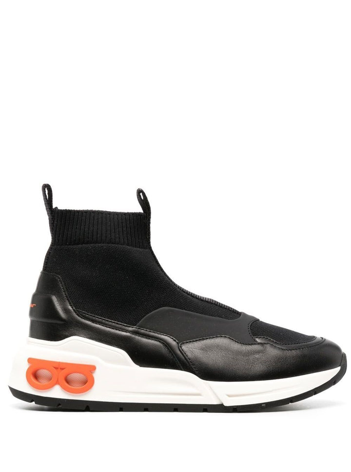 Ferragamo Women Black Cosma Sock High-Top Sneakers Woman