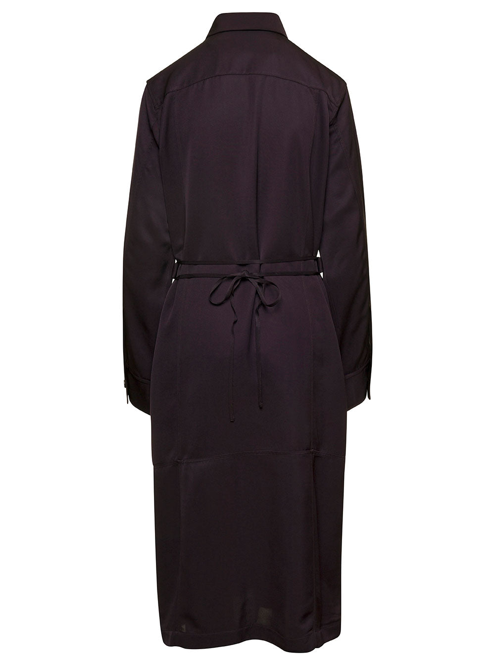 Jil Sander Women Brown Belted Coat With Classic Collar In Viscose Twill Woman