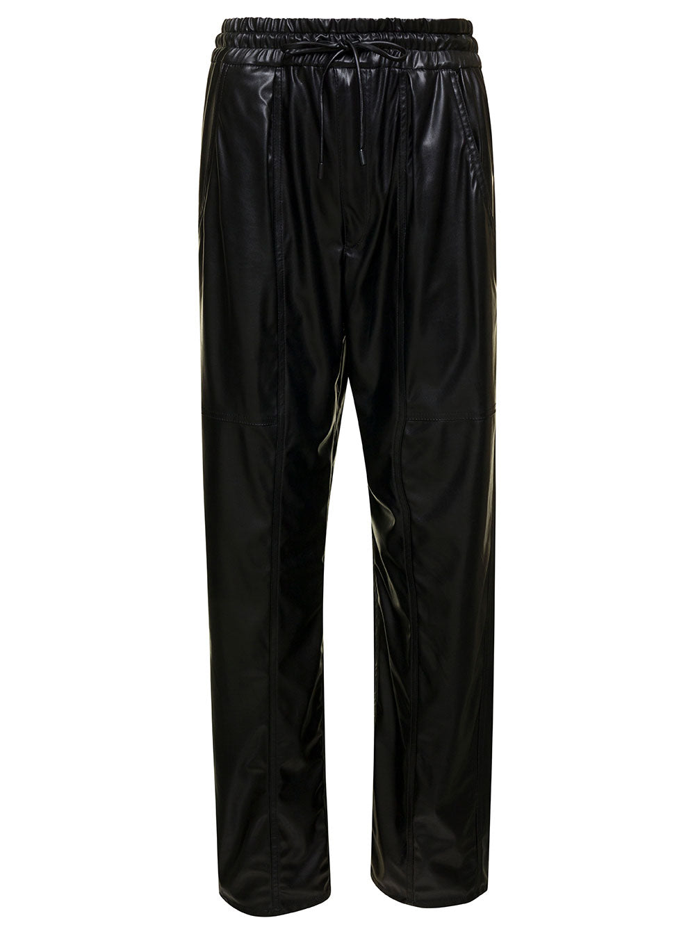 Isabel Marant Etoile Women 'Brina' Black Pants With Drawstring Closure In Shiny Faux Leather Woman
