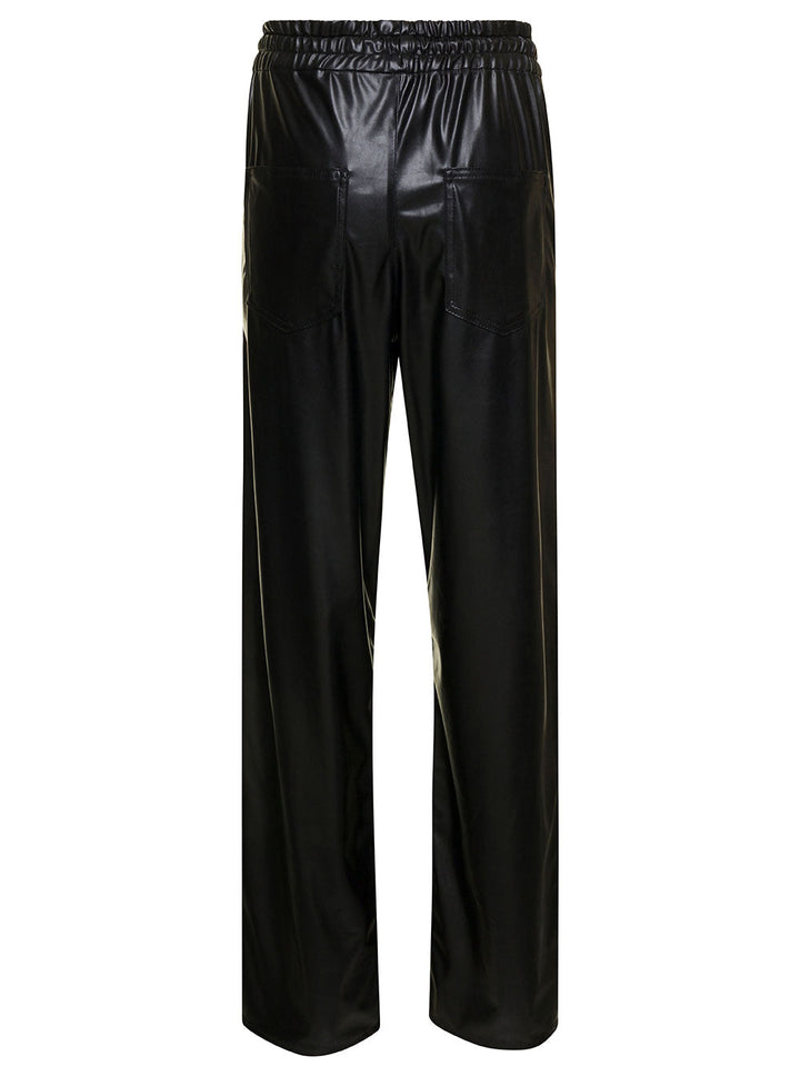 Isabel Marant Etoile Women 'Brina' Black Pants With Drawstring Closure In Shiny Faux Leather Woman