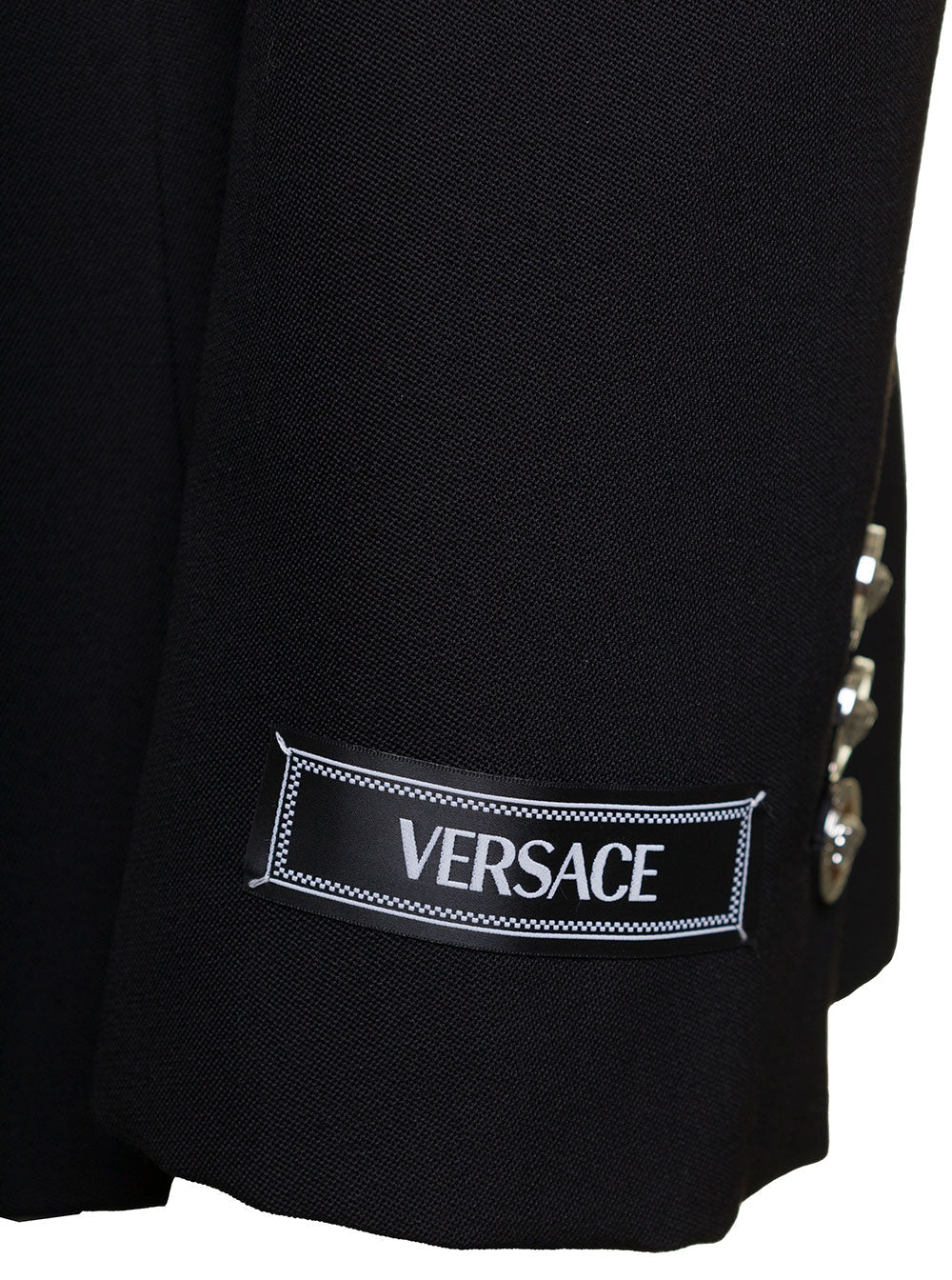 Versace Women Black Hourglass Single-Breasted Blazer In Wool Woman