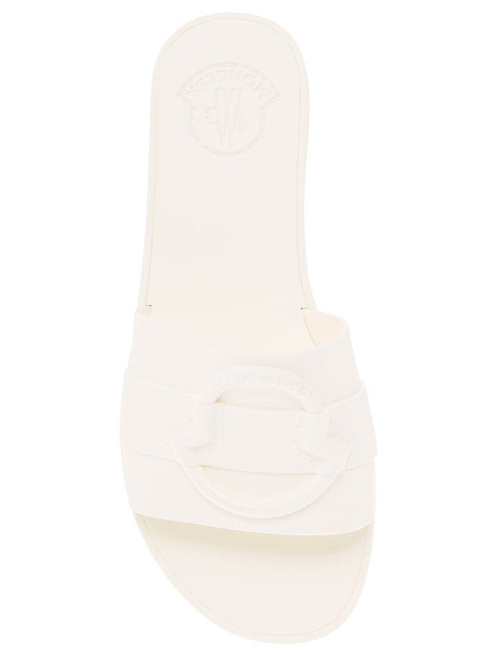 Moncler Women 'Mon' White Slide With Heel In Rubber Woman