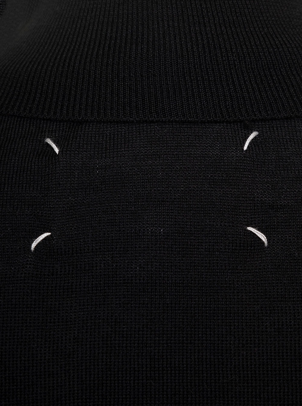 Maison Margiela Women Black Turtle Neck With Contrasting Stitching Detail In Wool Woman