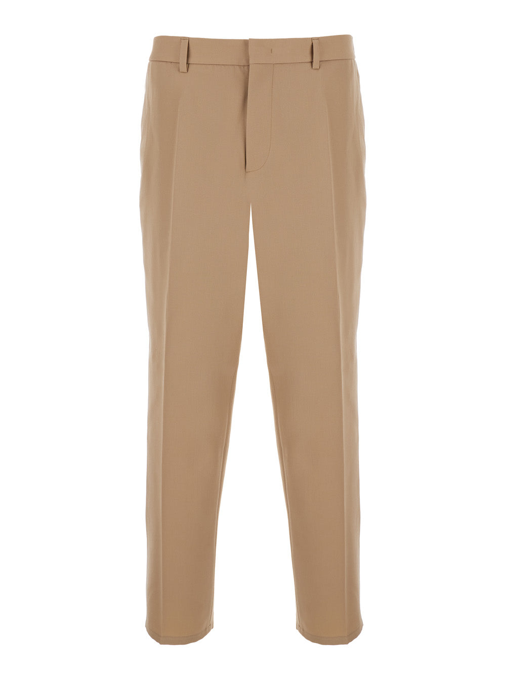 Jil Sander Men Beige Pants With Elastic Waistband In Wool Man