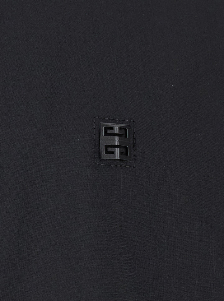 Givenchy Men Black Zip-Up Hoodie With Logo Detail In Wool Man