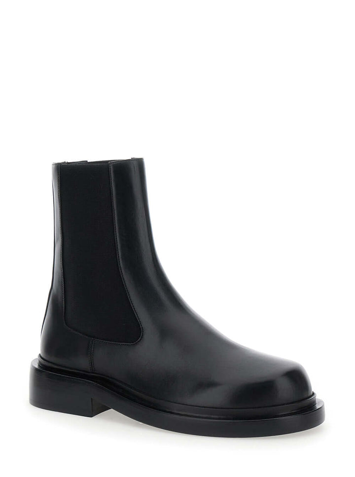 Jil Sander Women Black Boots With Elastic Side Pannels In Leather Woman