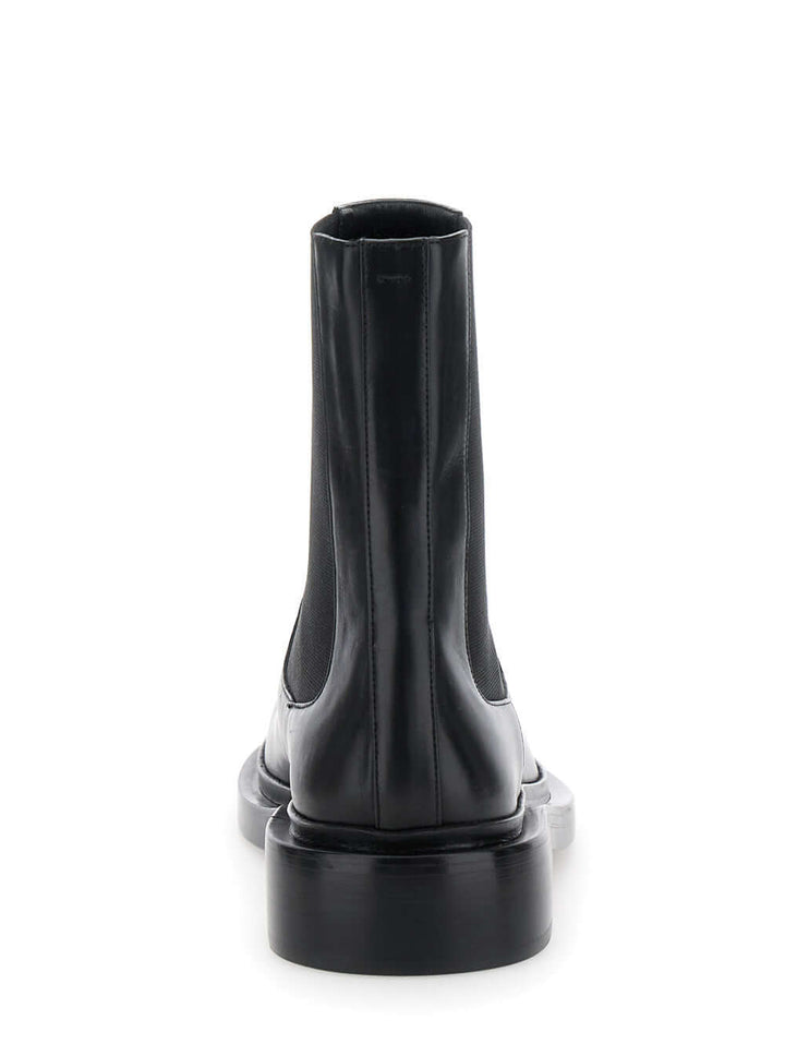 Jil Sander Women Black Boots With Elastic Side Pannels In Leather Woman