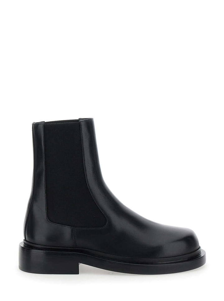 Jil Sander Women Black Boots With Elastic Side Pannels In Leather Woman
