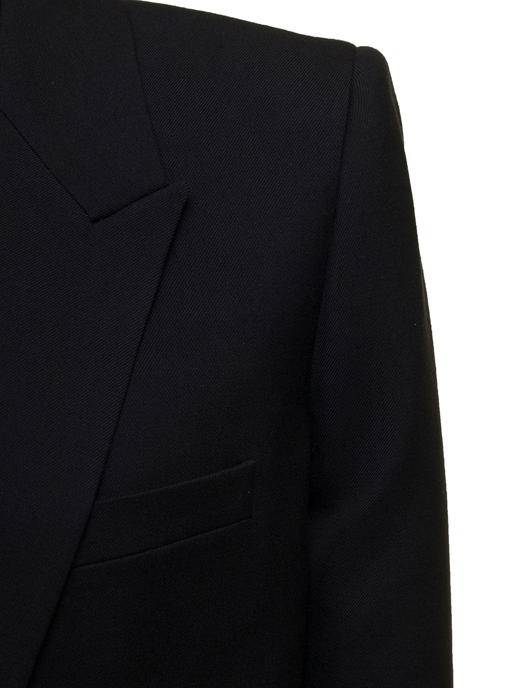 Saint Laurent Women Saint Laurent Woman's Black  Gabardine Single-Breasted Blazer