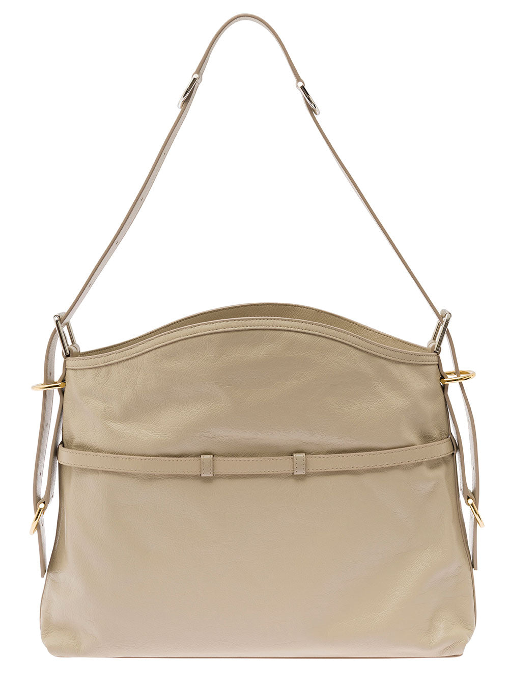 Givenchy Women 'Voyou' Beige Shoulder Bag With Embossed Logo In Smooth Leather Woman