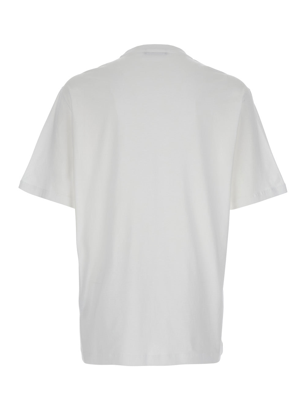Versace Men White T-Shirt With Medusa Head Logo Print On The Front In Cotton Man