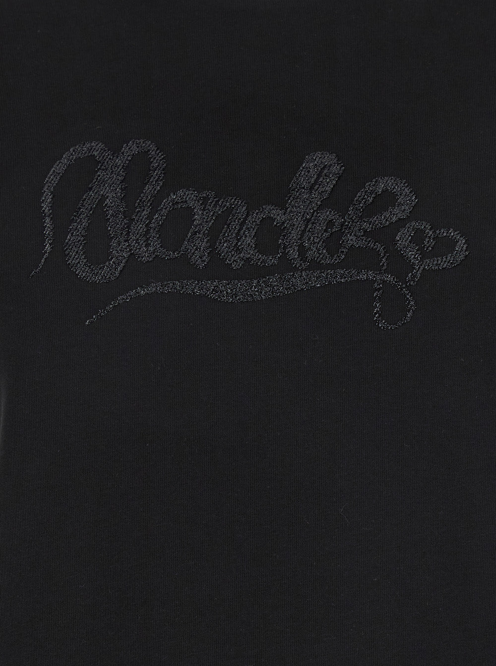 Moncler Women Black T-Shirt With Logo Embroidered On The Front In Cotton Woman