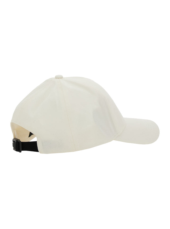 Moncler Men White Baseball Cap With Logo Patch On The Front In Cotton Man