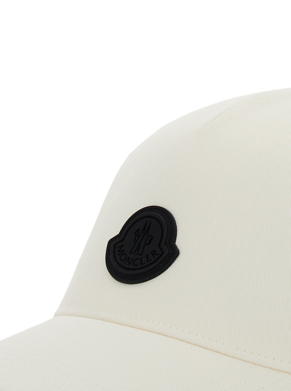 Moncler Men White Baseball Cap With Logo Patch On The Front In Cotton Man