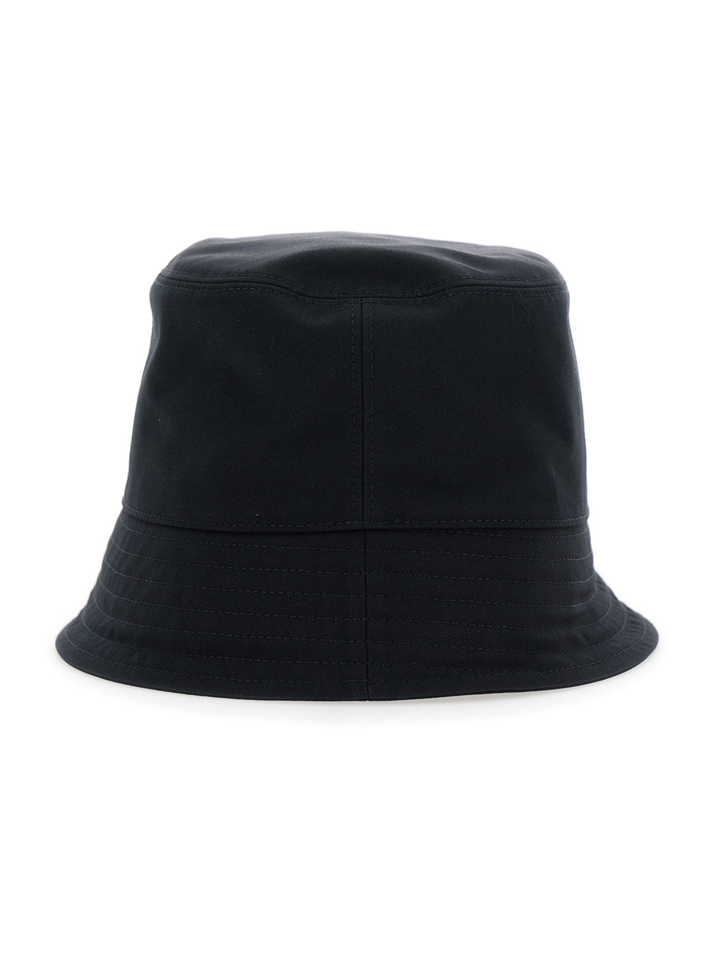 Moncler Women Black Bucket Hat With Dropped Wide Brim And Logo Patch On The Front In Cotton Blend Woman
