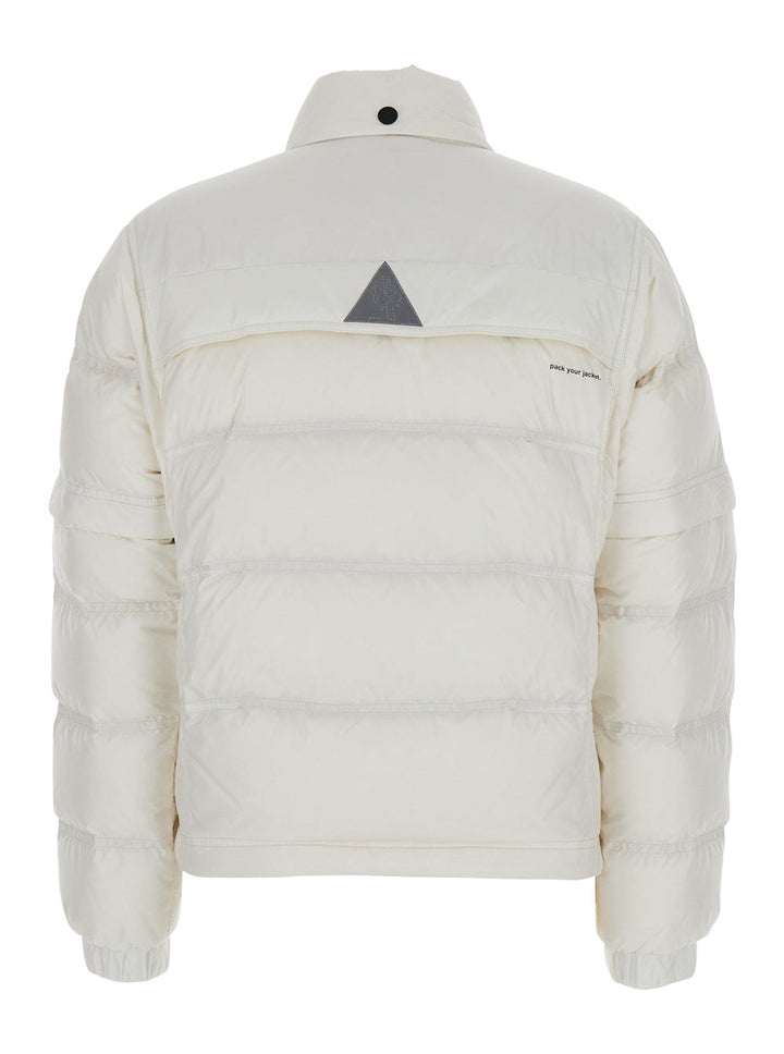 Moncler Grenoble Women 'Mauduit' White Down Jacket With Logo Patch On The Sleeve In Tech Fabric Woman
