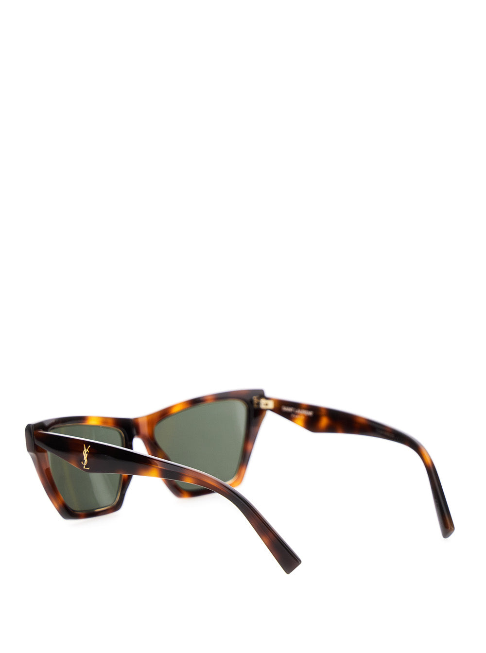 Saint Laurent Women Brown Sunglasses With Tortoiseshell Print And Cassandre Logo On Temples In Acetate Woman