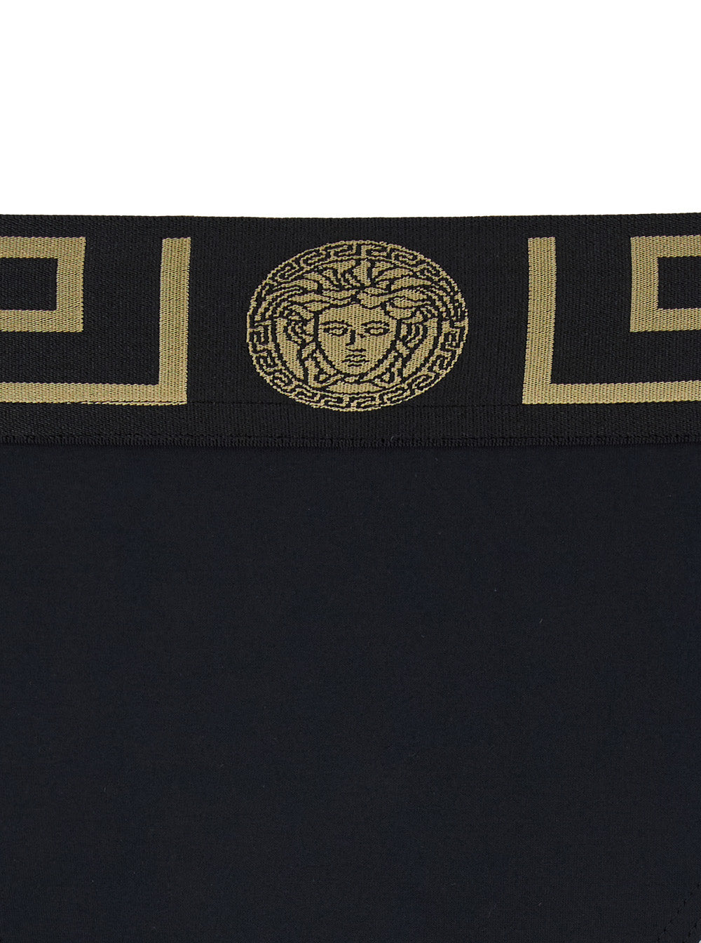 Versace Men Black Speedo With Greca Detail In Tech Fabric Man