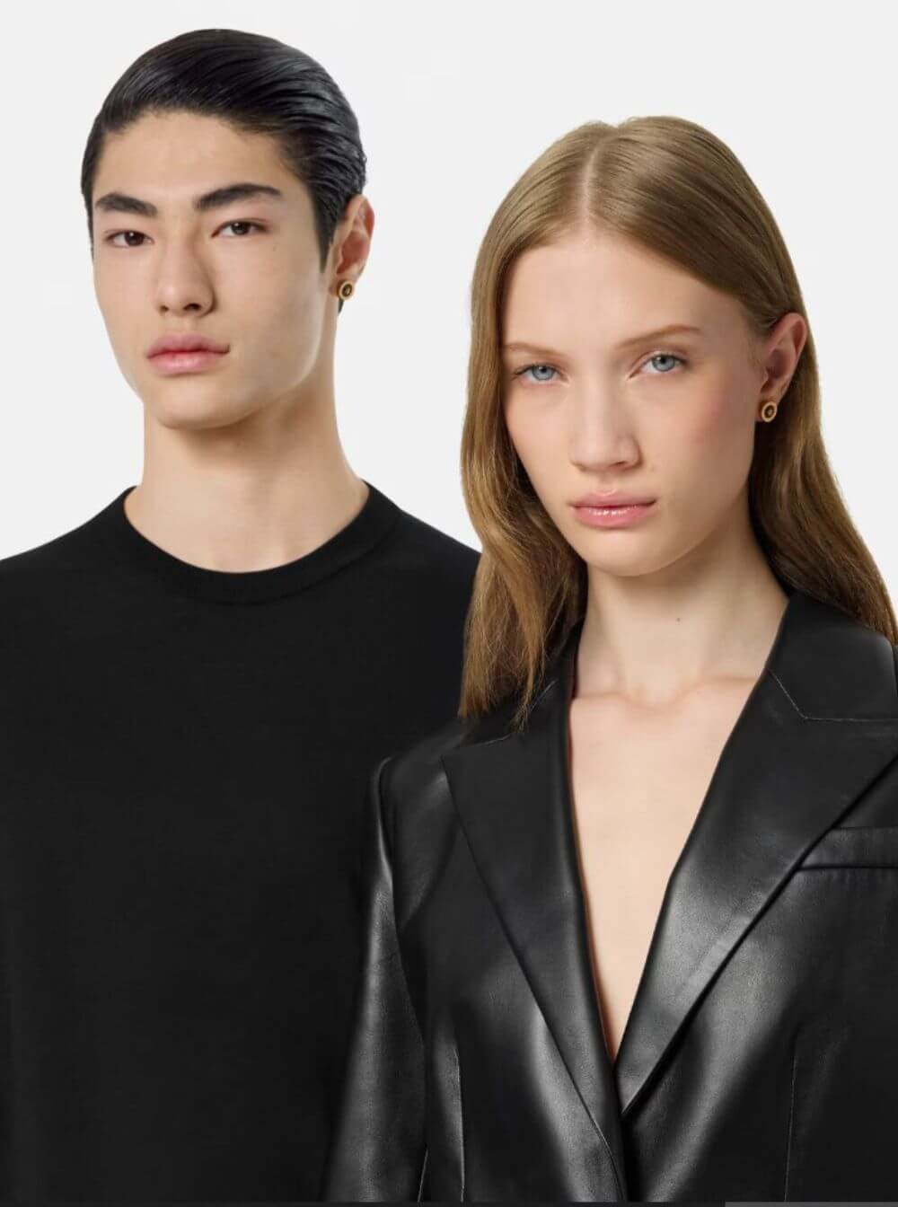 Versace Men Black And Gold Earrings With Medusa Detail In Metal Woman