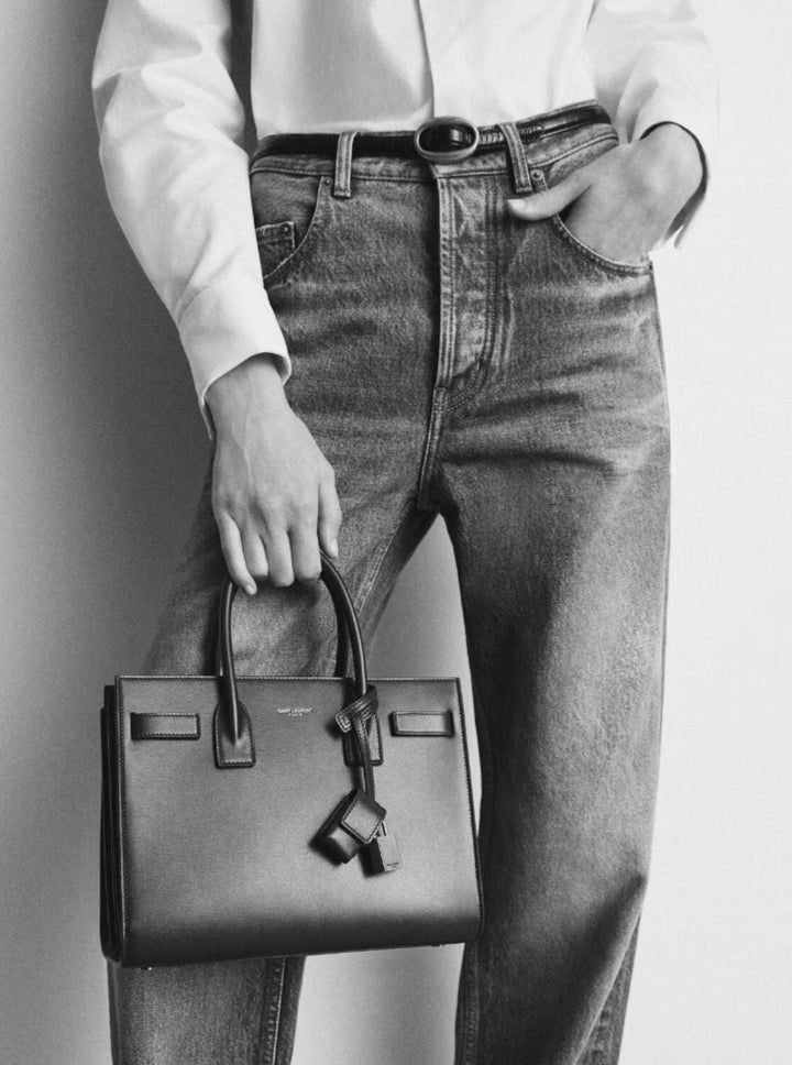 Saint Laurent Women Saint Laurent Woman's Black Leather Sac De Jour Baby Handbag