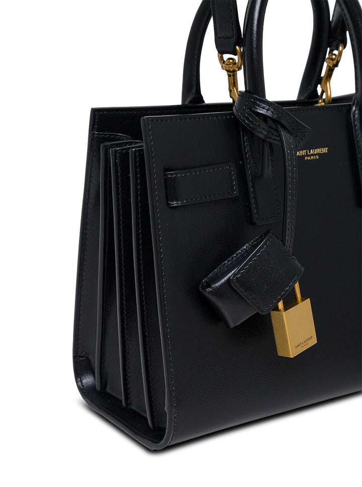 Saint Laurent Women Nano Sac Du Jour Black Leather Handbag