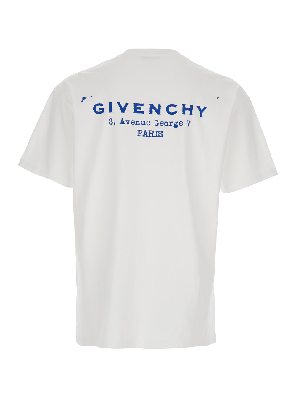 Givenchy Men White Crewneck T-Shirt With Logo Lettering On The Rear In Cotton Man