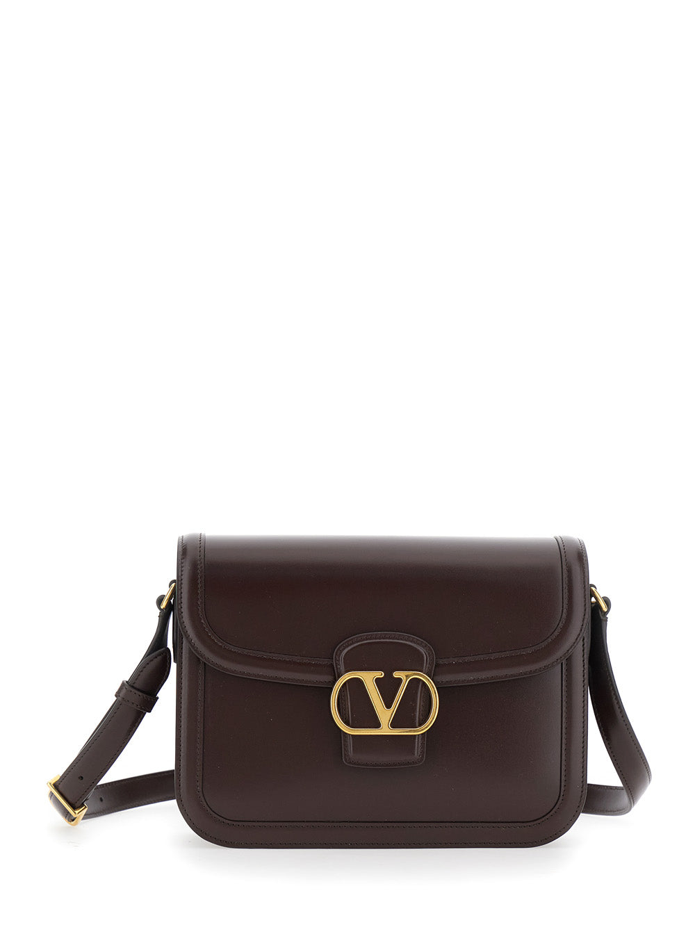 Valentino Garavani Women '9To5' Brown Crossbody Bag With Vlogo Detail On The Front And Adjustable Shoulder Strap In Leather Woman