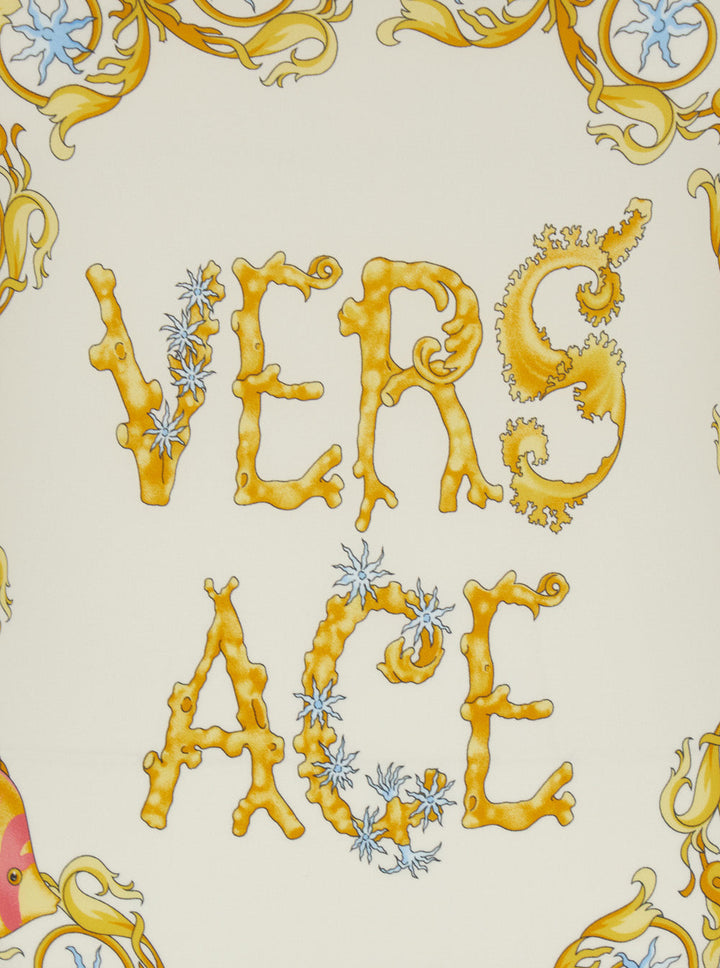 Versace Women Multicolor One-Piece Swimsuit With Underwater Barocco Print And Open Rear In Tech Fabric Woman